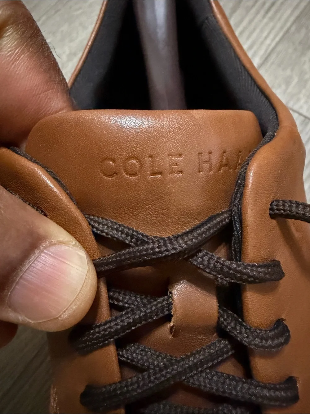 Cole Haan Tan Leather Derby Sneakers with Cream Sole